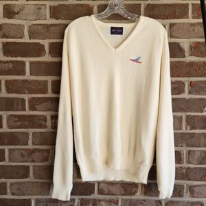 Pine State Vintage Piedmont Airlines Sweater Men's Size L Cream